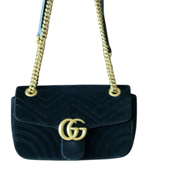 COPY - Gucci marmot black velvet chain two way bag size medium - Picture 3 of 15